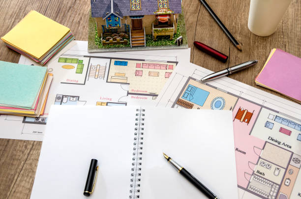 istock architectural drawing, layout of the house on the table 915645420