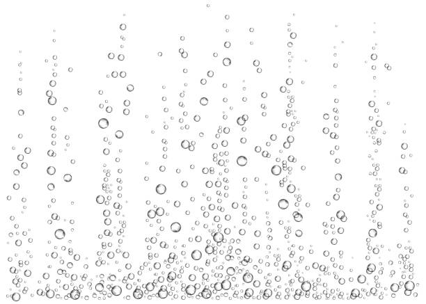 ilustraciones, imágenes clip art, dibujos animados e iconos de stock de textura de burbujas gaseosas en fondo blanco. - gaseosa