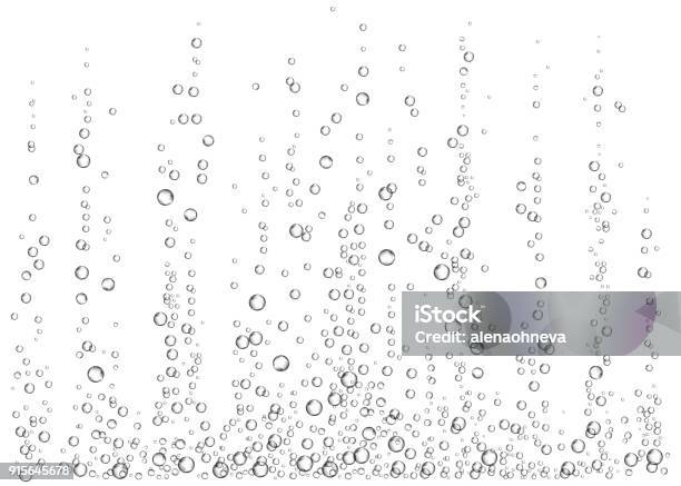 Soda Pop Bubbles Texture On White Background Stock Illustration - Download Image Now - Bubble, Carbonated, Soda