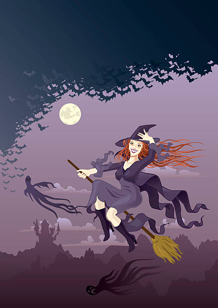 ilustrações, clipart, desenhos animados e ícones de bruxa voando - walpurgis