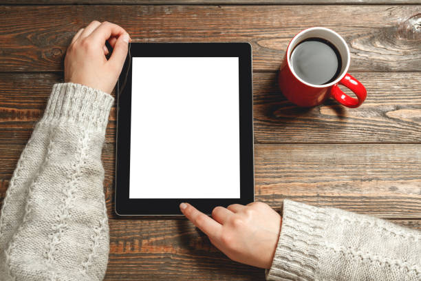 istock The girl uses a tablet 915652226