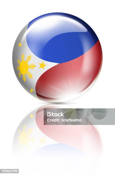 Philippines Button With Flag Isolated On White Stock Illustration - Download Image Now - Asia, Badge, Campaign Button