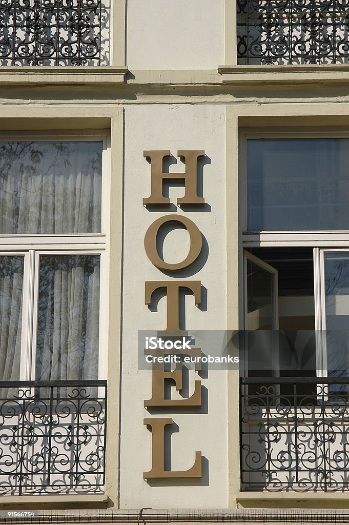 Indicazioni per l'Hotel - Foto stock royalty-free di Albergo