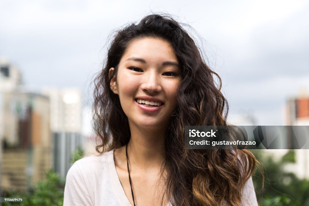 Portrait of a Beautiful Asian Girl Teenager Stock Photo