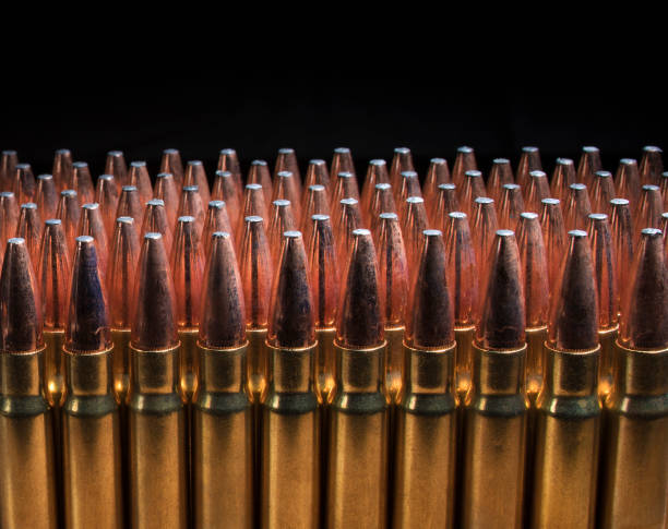 istock Line of AR-10 cartridges 915669856