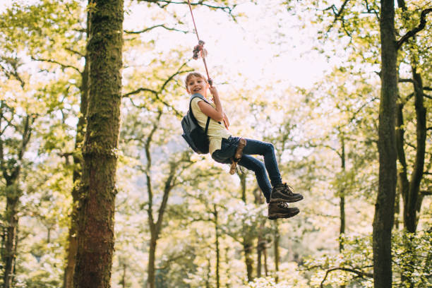 istock Little boy on a Rope Swing 915675928
