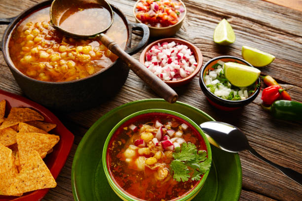 istock Pozole with mote big corn stew from Mexico 915675934