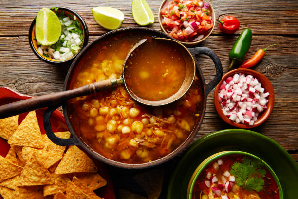 istock Pozole with mote big corn stew from Mexico 915675980