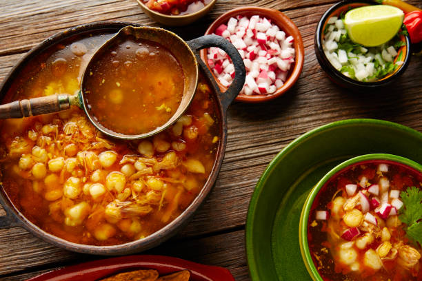 istock Pozole with mote big corn stew from Mexico 915676008
