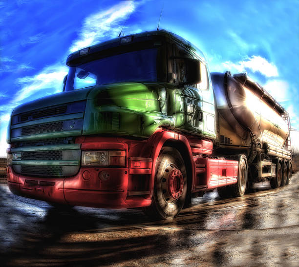 istock Tanker Truck Red Green 915678106
