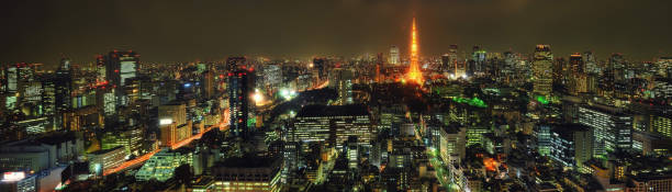 skyline de tokio, japão - hamamatsucho - fotografias e filmes do acervo