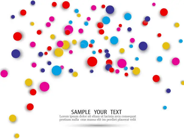 Vector illustration of Colored round confetti on white background