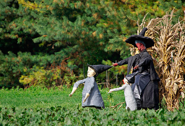 halloween venir&nbsp;! - child autumn scarecrow decoration photos et images de collection