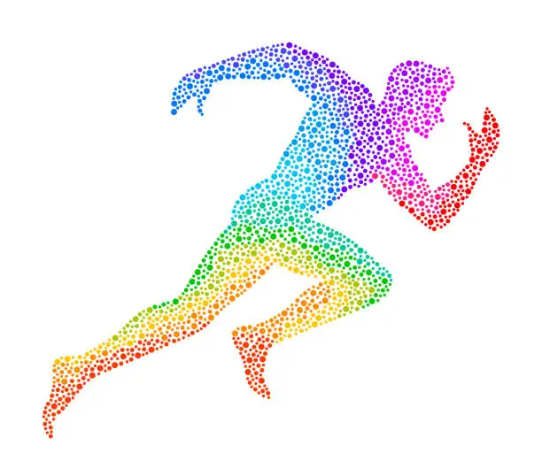 Vector illustration of Rainbow runner