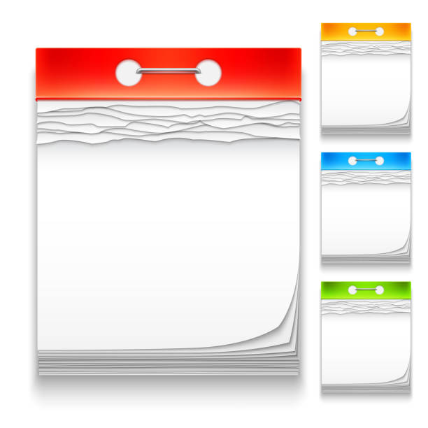 farbe kalender icons - kalender abreißen stock-grafiken, -clipart, -cartoons und -symbole