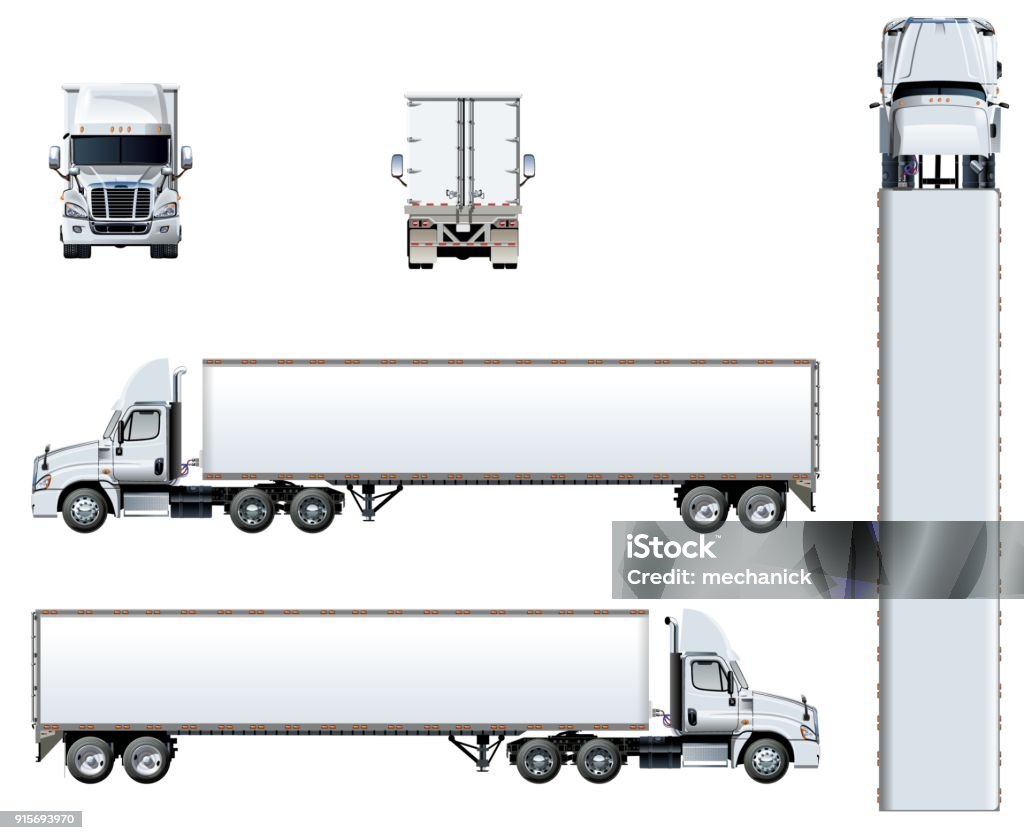 Vector Truck Template Isolated On White Stock Illustration - Download