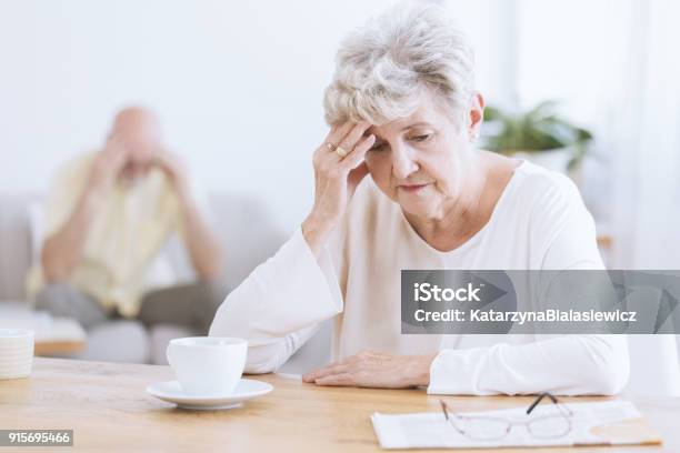 Sad Senior Woman After Quarrel Stock Photo - Download Image Now - Alzheimer's Disease, Dementia, Senior Adult