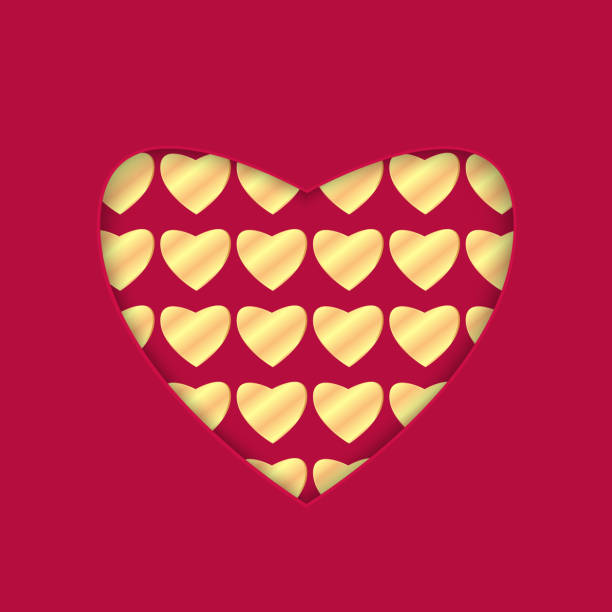 Background for Valentine's Day. Background for Valentine's Day. Heart with a gold pattern. Red background with heart for greeting card. Vector dearness stock illustrations