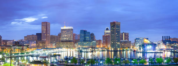 istock Downtown city skyline and Inner Harbor 915696678