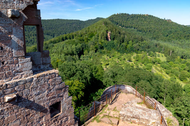 istock Viewpoint on a cliff with railing in Alsace, France 915697816