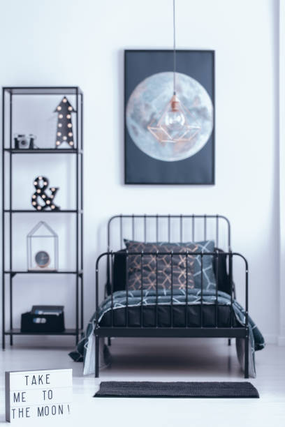 istock Moon poster in bedroom interior 915701576