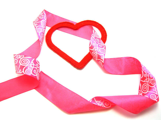 istock Red heart with a pink ribbon 915704262