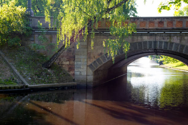 istock Bridge through the small river in the park 915712470