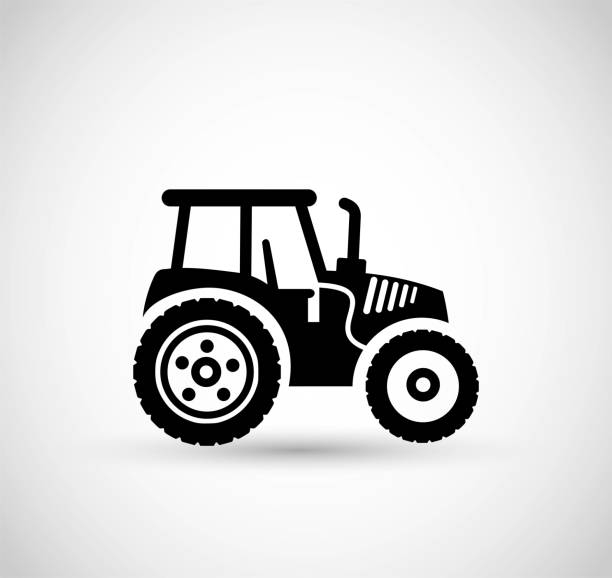 wektor ikon ciągnika - traktor stock illustrations