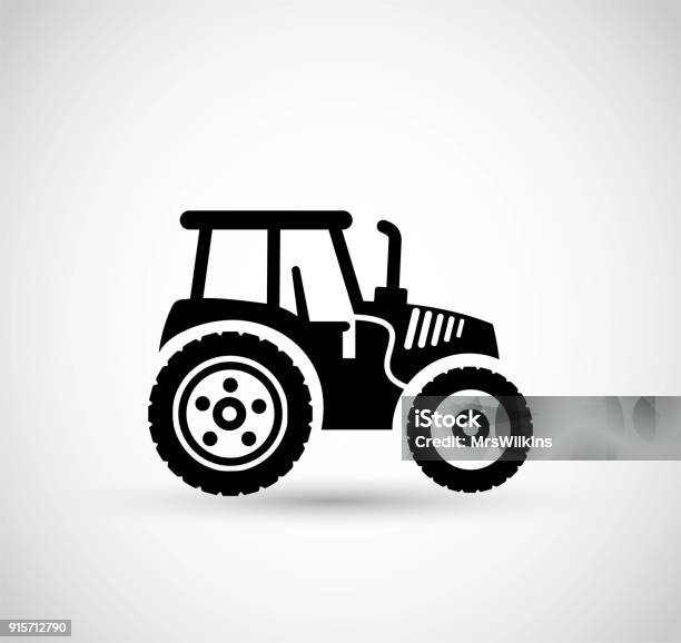 Tractor Icon Vector Stock Illustration - Download Image Now - Tractor, Icon Symbol, Agriculture