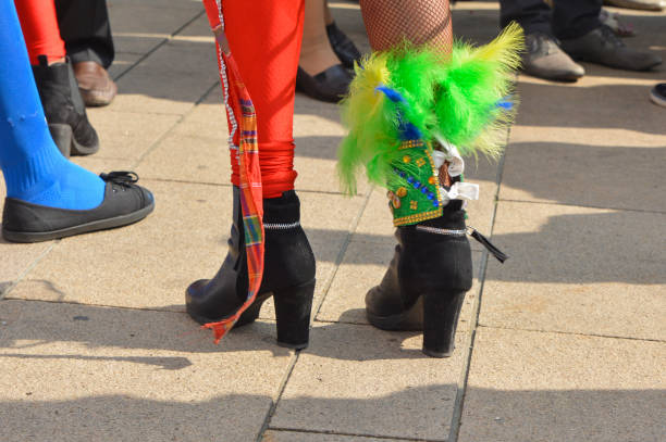 istock The female feet with heels 915716688