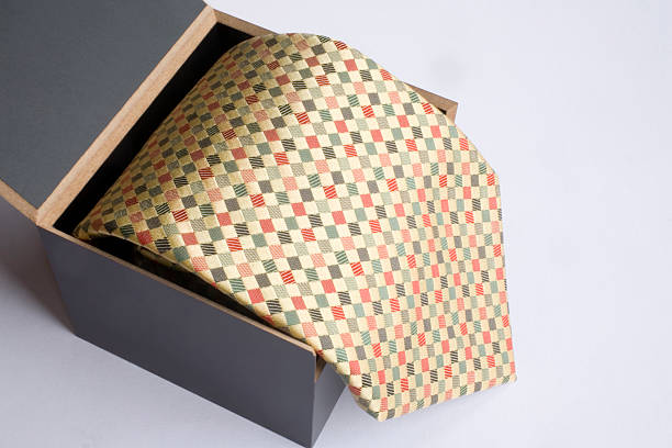 istock silk checked necktie in a wooden box 91572232