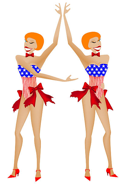 American twins vector art illustration