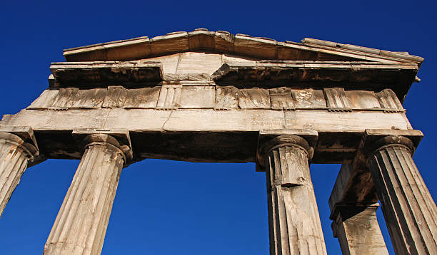 griechische säulen - social history minerva past ancient stock-fotos und bilder