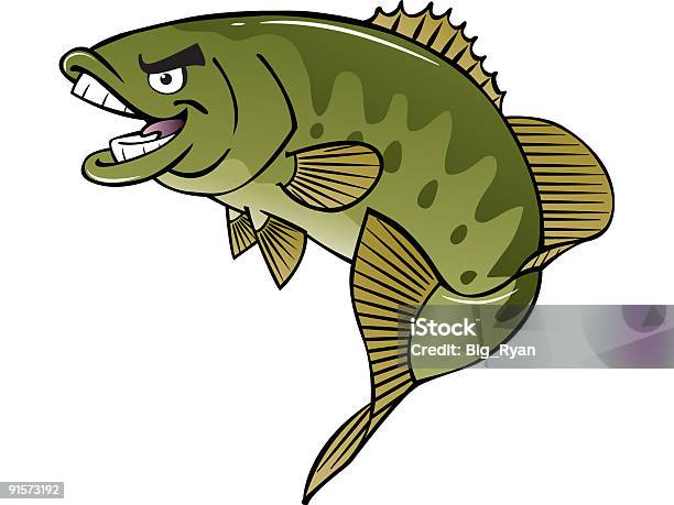 Cartoon Funny Bass Fish Collection Stock Illustration - Download