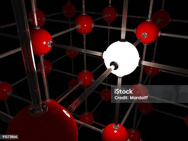 Cubic Lattice Con Red De Bola Foto de stock y más banco de imágenes de Borde - Borde, Estructura de construcción, Estructura molecular