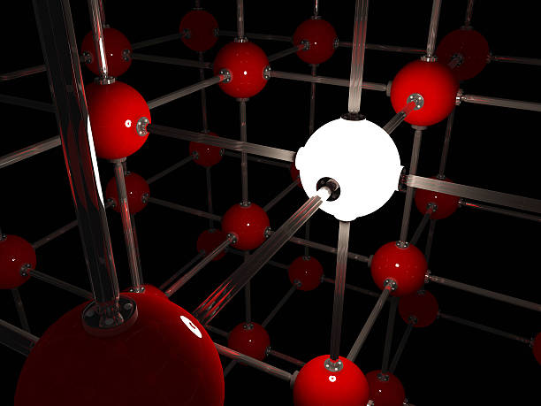 istock Cubic lattice with red ball 91573866