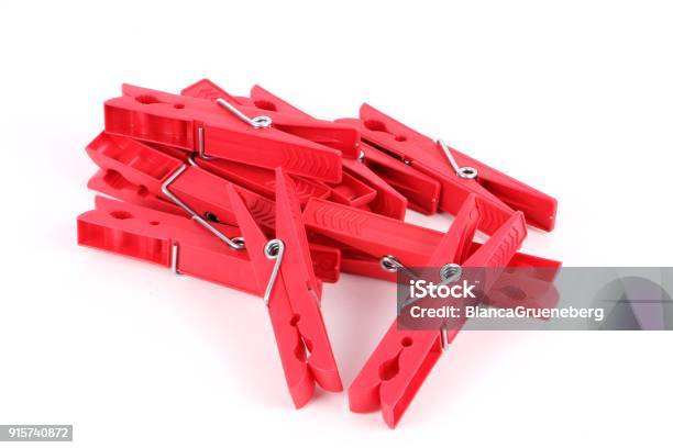 Colored Clothespins Stock Photo - Download Image Now - Blue, Clean, Clip - Office Supply