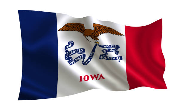 Flag of the state Iowa. A series of "flags of the United States of America" (The country - United States of America. USA) Flag of the state Iowa. A series of "flags of the United States of America" (The country - United States of America. USA) iowa flag stock pictures, royalty-free photos & images