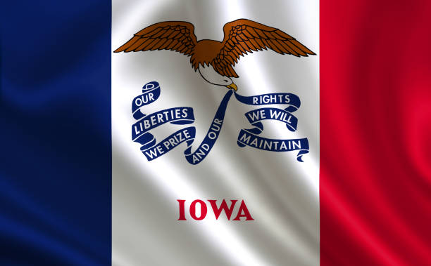 Flag of the state Iowa. A series of "flags of the United States of America" (The country - United States of America. USA) Flag of the state Iowa. A series of "flags of the United States of America" (The country - United States of America. USA) iowa flag stock pictures, royalty-free photos & images