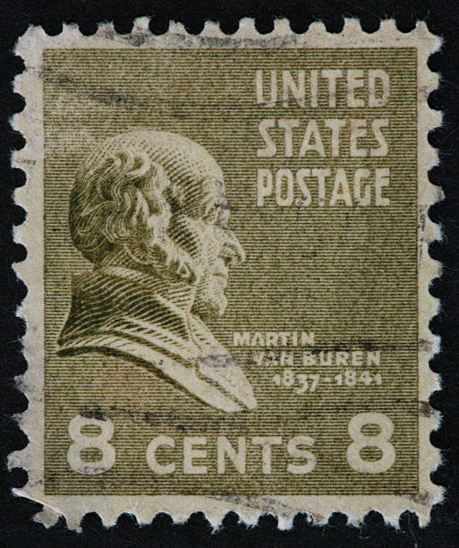 selo martin van burencity in maine usa - president postage stamp profile usa imagens e fotografias de stock