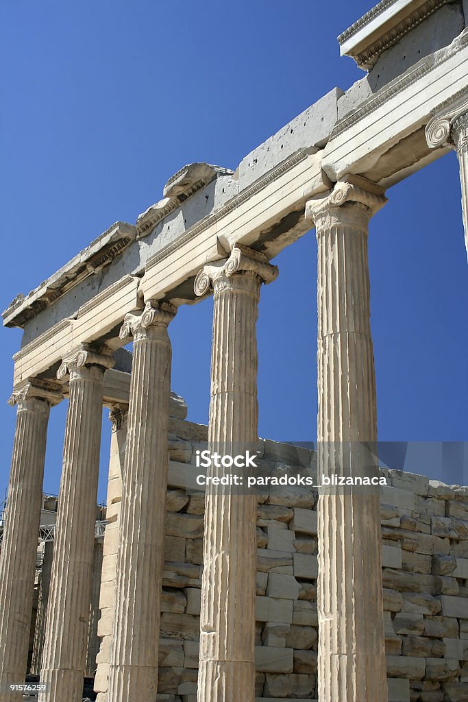 Détail du temple de Parthénon de l'Acropole, à Athènes, - Photo de Antique libre de droits