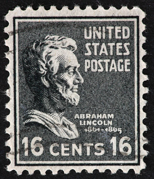 timbre de lincoln - president postage stamp profile usa photos et images de collection