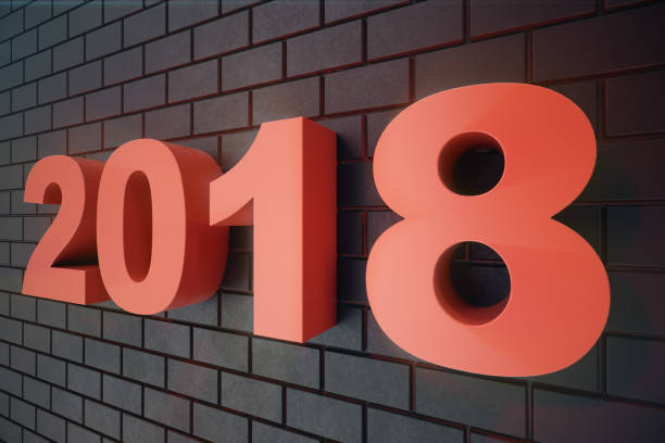 istock 3D illustration 2018 text 3D Numbers. Happy New Year 2018 Text. 915764098