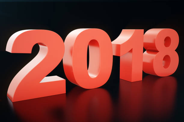 istock 3D illustration 2018 text 3D Numbers. Happy New Year 2018 Text. 915764112