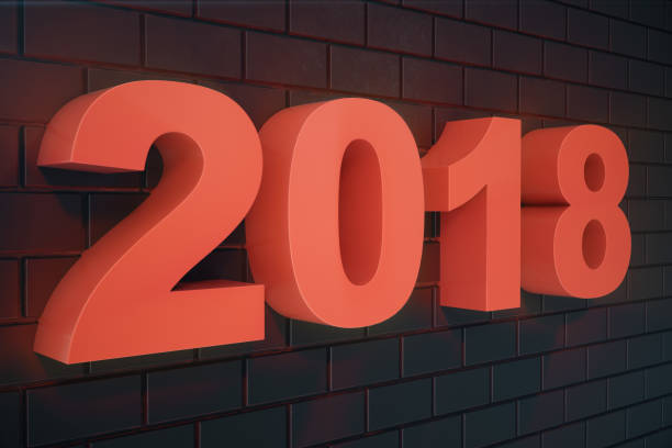 istock 3D illustration 2018 text 3D Numbers. Happy New Year 2018 Text. 915764136