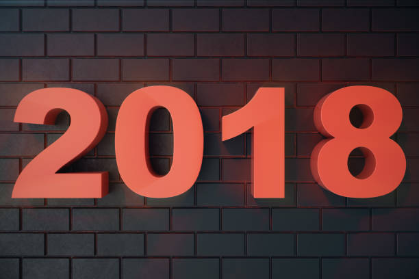 istock 3D illustration 2018 text 3D Numbers. Happy New Year 2018 Text. 915764146