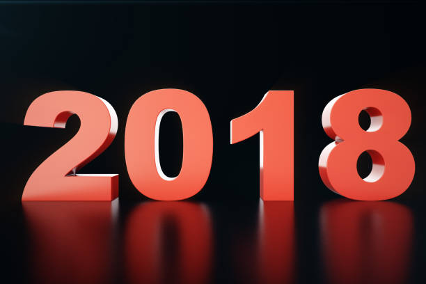 istock 3D illustration 2018 text 3D Numbers. Happy New Year 2018 Text. 915764444