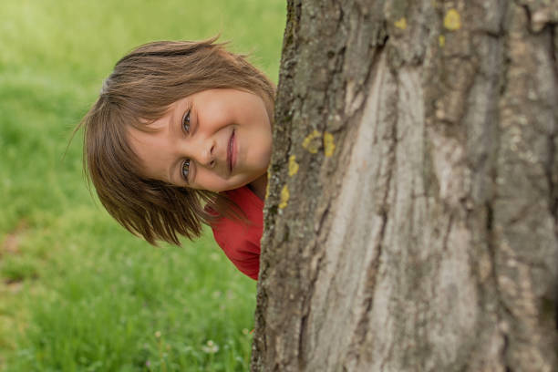 Beautiful little girl in the forest.