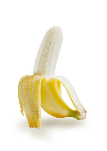 istock Tropical fruit, banana peeled isolated on white background, File contains a clipping path. 915768406