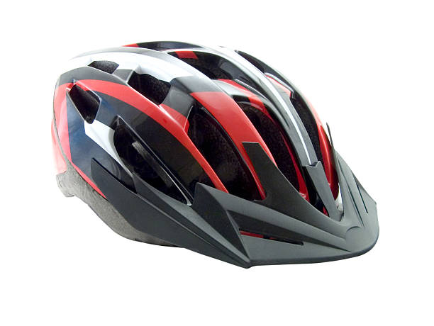 Bike helmet, on white, focus on middle.